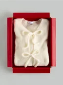 Swetry damskie - Reserved - Kardigan z wełną alpaki - złamana biel - miniaturka - grafika 1