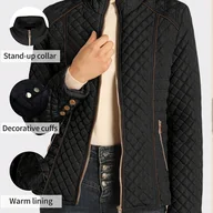 Inne - TEMU Kurtka damska lekkościenna z kieszeniami – elegancka zimowa płaszcz w jednolitym kolorze do casualu lub semi-formalnego stylu, jesienny ubiór - miniaturka - grafika 1