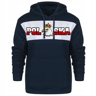 BLUZA MESKA Z KAPTUREM KANGURKA Z NADRUKIEM POLSKA KORONA DLA KIBICA XXL - Bluzy męskie - miniaturka - grafika 1