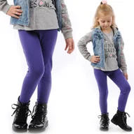 Legginsy - Legginsy dziecięce długie bawełniane klasyczne Fioletowe 152 - miniaturka - grafika 1