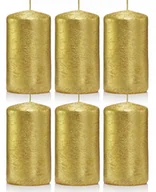 Świece - Świece ozdobne złote walec kokon 10/6 zestaw 6 szt - miniaturka - grafika 1
