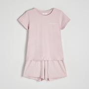 Reserved - Dwuczęściowa piżama z bawełny - Różowy