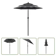 Parasole ogrodowe - The Living Store 3-poziomowy parasol na aluminiowym słupku - antracytowy - 2 m - Parasol Ogrodowy - miniaturka - grafika 1