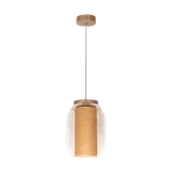 Lampy sufitowe - Britop Skandynawska LAMPA wisząca VASO JUTE 179110174 szklana OPRAWA loftowy ZWIS słoik przezroczysty drewno przezroczysty dre - miniaturka - grafika 1