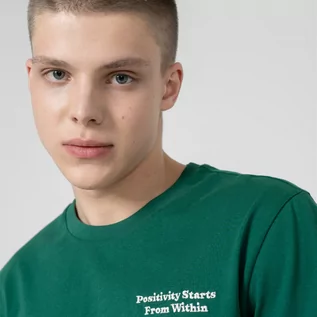 Koszulki sportowe męskie - Męski t-shirt OUTHORN OTHSS23TTSHM451 - zielony - Outhorn - grafika 1