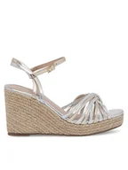 Espadryle damskie - DeeZee Espadryle WYL2610-01 Srebrny - miniaturka - grafika 1