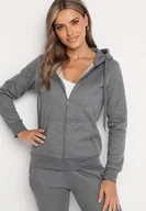 Bluzy damskie - Ciemnoszara Bluza z Kapturem Sithi - miniaturka - grafika 1