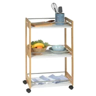 Kredensy - Excellent Houseware Wózek kuchenny z 3 półkami, bambus - miniaturka - grafika 1