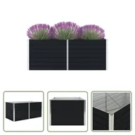 Donice - The Living Store Donica do podniesionej grządki - 160x80x45 cm - stal - antracytowa - Skrzynia Do Podniesionej Grządki - miniaturka - grafika 1