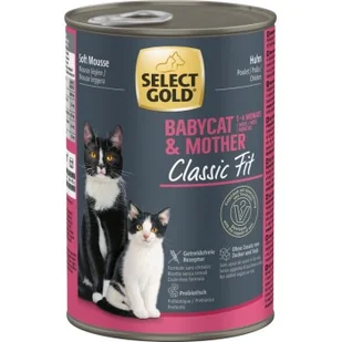 SELECT GOLD Babycat & Mother Soft Mousse karma mokra kurczak 6x400g - Mokra karma dla kotów SELECT GOLD Babycat & Mother Soft Mousse karma mokra kurczak 6x400g - Mokra karma dla kotów - miniaturka - grafika 1