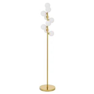 Lumina Deco PETRICA W9 lampa podłogowa mosiężna rurka z białymi szklanymi kulami 9xG9 - Lampy stojące - miniaturka - grafika 1