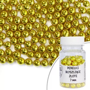 Posypka cukrowa PEREŁKI BŁYSZCZĄCE ZŁOTE ⌀ 7 mm Sweet Decor, 40 g - Dodatki do ciast w proszku - miniaturka - grafika 1