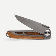 Noże - Nóż turystyczny składany Forclaz MT500 z rękojeścią z drewna - miniaturka - grafika 1