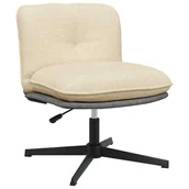 Fotele i krzesła biurowe - vidaXL Obrotowe krzesło biurowe, kremowe, obite tkaniną - miniaturka - grafika 1