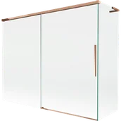 Parawany nawannowe - Mexen Rox L parawan nawannowy 2-skrzydłowy rozsuwany 190 + 80 x 150 cm, transparent, różowe złoto - 8C9L-190-080-60-00 - miniaturka - grafika 1