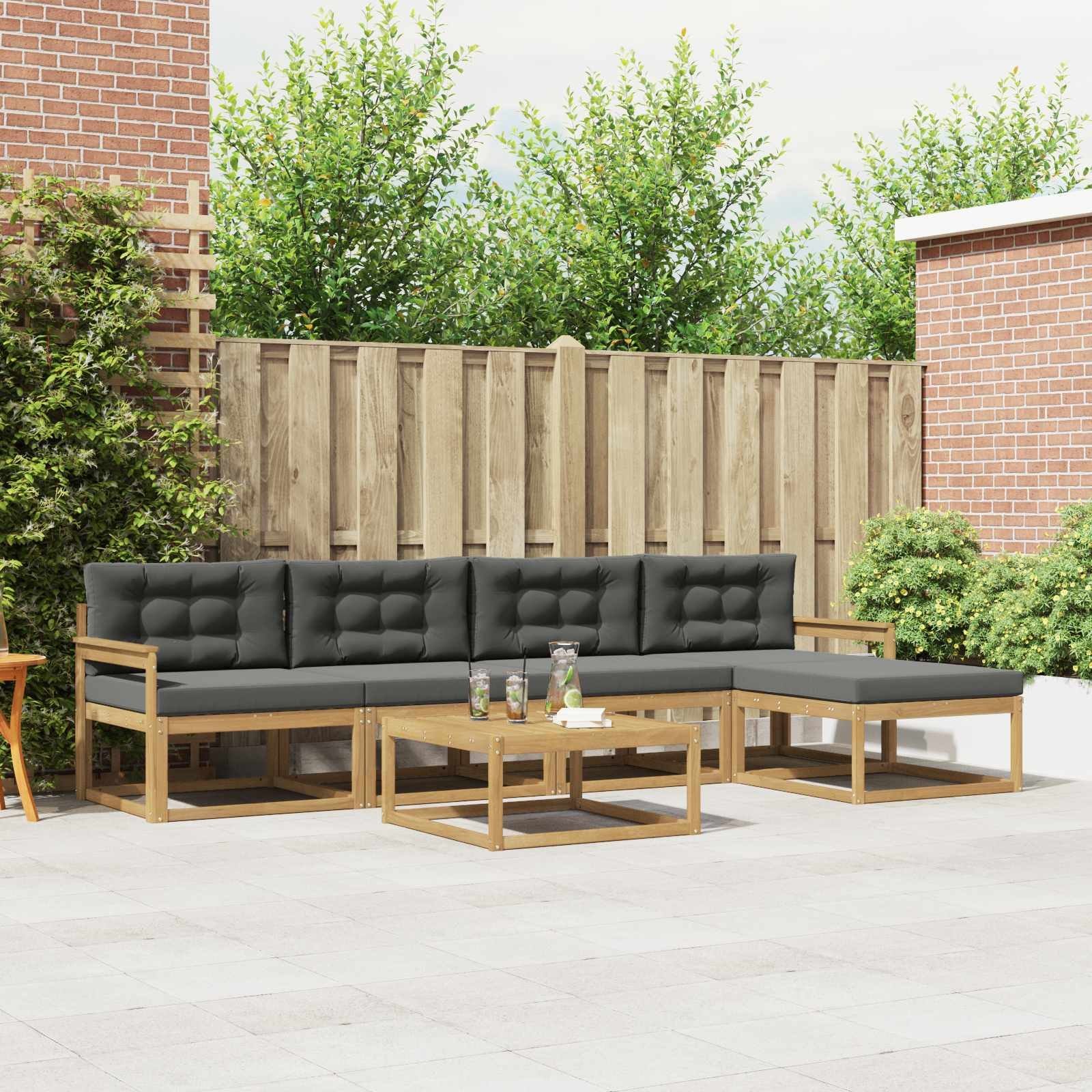 vidaXL Zestaw sof na zewnątrz 6 pcs Biały i antracyt 79 x 79 x 37 cm