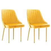 Krzesła - vidaXL Krzesła stołowe 2 szt. żółte aksamitne 330796 - miniaturka - grafika 1