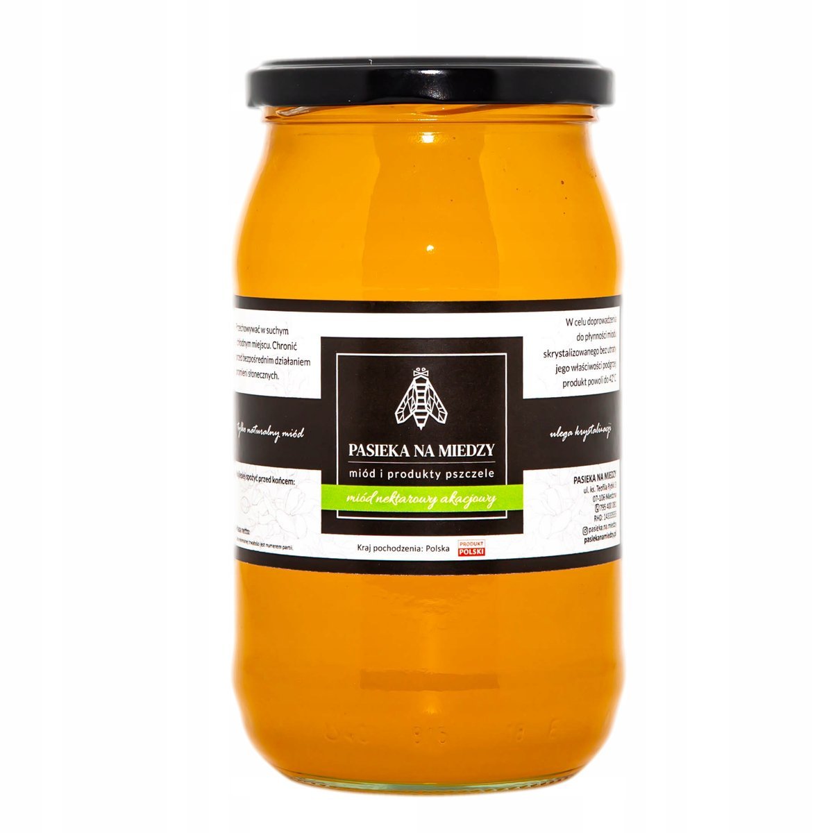 Miód akacjowy 1,1kg Delikatny smak Polska pasieka Pasieka na Miedzy