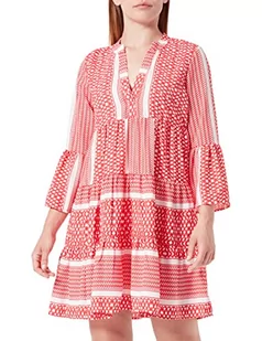 ONLY Damska sukienka ONLELLA Athena 3/4 V-Neck Dress WVN, High Risk Red/Aop: athena, XS, High Risk Red/Aop: athena, XS - Sukienki - miniaturka - grafika 1