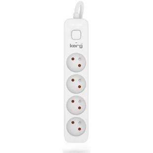 Przedłużacz KERG z wyłącznikiem M02392 4-gniazdowy 3m 3×1,0mm2 H05VV-F 10A/250V biały - Listwy zasilające - miniaturka - grafika 1