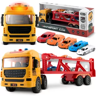 Zabawka Tir Ciężarówka Laweta, Zestaw 6 Aut Samochód + Resoraki Ricokids - Samochody i pojazdy dla dzieci - miniaturka - grafika 1