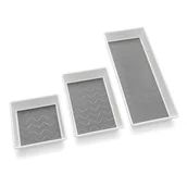 Koszyki łazienkowe - Zestaw 3 szaro-białych antypoślizgowych przegródek Addis - miniaturka - grafika 1