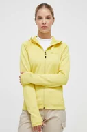 Bluzy damskie - Marmot bluza sportowa Olden Polartec kolor żółty z kapturem gładka - miniaturka - grafika 1
