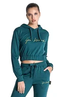 Bluzy damskie - Gianni Kavanagh Damska bluza z kapturem Green Winner's Planet Cropped Sweat, ZIELONY, M - miniaturka - grafika 1