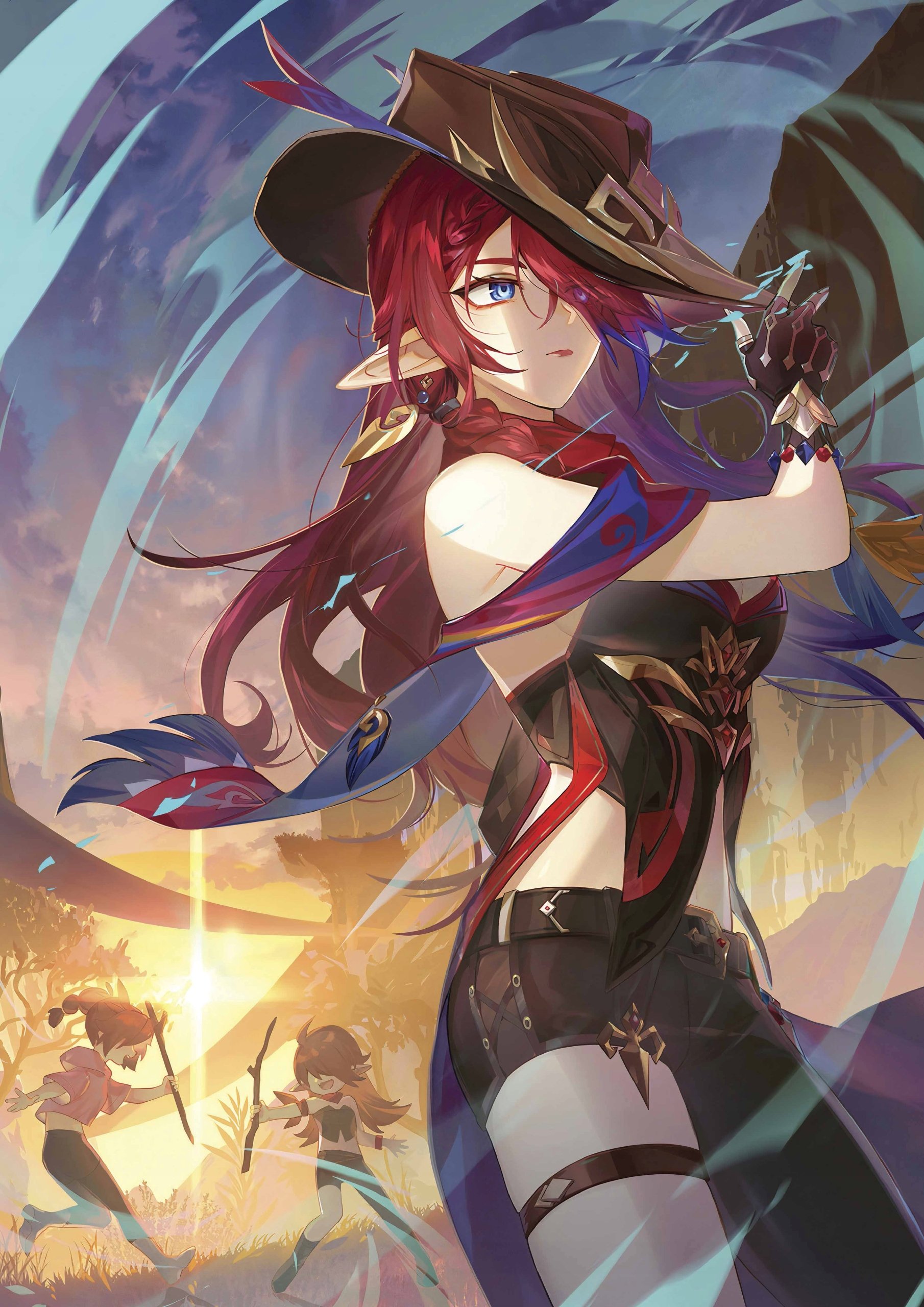 Plakat A3 Genshin Impact Anime Gra Chasca