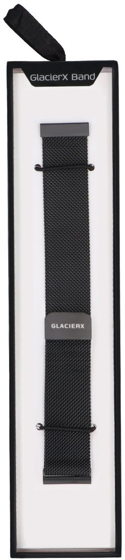 GlacierX bransoleta do smartwatcha Milanese Magnetic Strap Black mesh Czarna 22mm