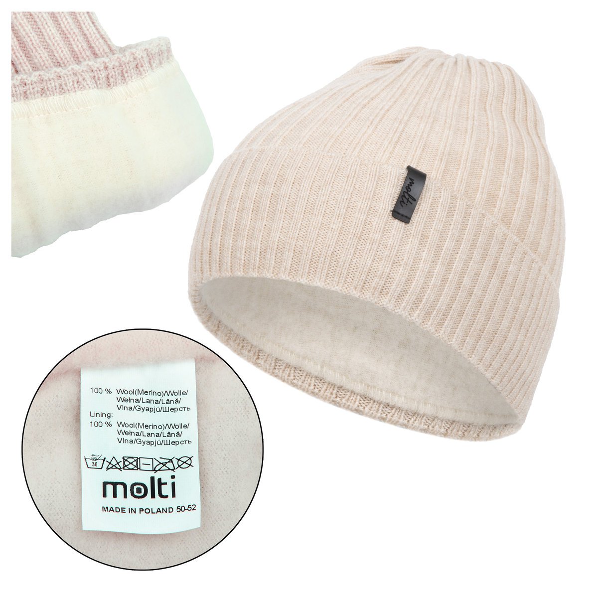Czapka dziecięca MOLTI MILU beżowa 50-52