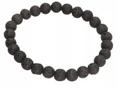 Bransolety męskie - CZARNA BRANSOLETKA MĘSKA lawa wulkaniczna pudełko - miniaturka - grafika 1