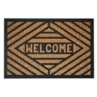 Wycieraczki - Wycieraczka z włókna kokosowego Romana napis Welcome 40 x 60 cm brązowoczarny - miniaturka - grafika 1