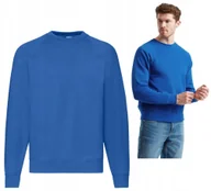 Bluzy męskie - Bluza Męska Średnio Gruba FRUIT the LOOM Raglan Classic 62216 NIEBIESKA XL - miniaturka - grafika 1