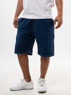 Spodenki męskie - KRÓTKIE SPODENKI JEANSOWE SZEROKIE Baggy Męskie Granatowe Złote LD XL - miniaturka - grafika 1