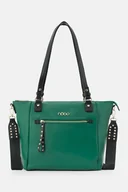 Torebki damskie - Zielona shopperka Nobo z długimi rączkami oraz ćwiekami - miniaturka - grafika 1