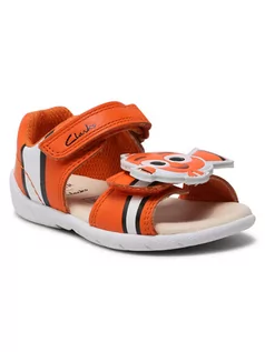 Buty dla dziewczynek - Clarks Sandały Zora Nemo T 261583957 Pomarańczowy - grafika 1