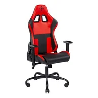 Fotele gamingowe - Deltaco GAM-096 - czarno-czerwony - skóra ECO - do 90kg - miniaturka - grafika 1