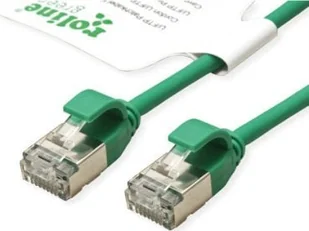 Roline ROLINE GREEN F/UTP DataCenter Patch Cord Cat.6A Class EA, LSOH, bardzo cienki, zielony, 0,5 m - Patchcordy - miniaturka - grafika 1
