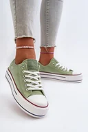 Trampki damskie - Trampki Damskie Na Grubej Podeszwie Lee Cooper LCW-24-31-2217 Zielone-41 - miniaturka - grafika 1