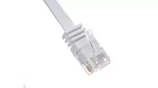 Kabel krosowy płaski patchcord U/utp kat.5e biały - Patchcordy - miniaturka - grafika 1