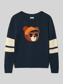 Swetry dla chłopców - Sweter z dzianiny kroju regular fit z mieszanki bawełny - miniaturka - grafika 1