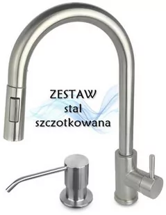 STELLMAN AFINO Bateria kuchenna z wyciąganą wylewką + dozownik INOX - Baterie kuchenne - miniaturka - grafika 2