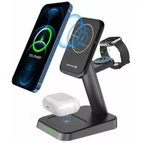 Bezprzewodowa ładowarka Swissten MagStick 3 v 1, 22,5W, MagSafe (22055508) Czarna - Ładowarki do telefonów - miniaturka - grafika 1