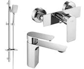 Zestawy baterii łazienkowych - Mexen Alexa DQ62 zestaw prysznicowy, chrom - 71204DQ62-00 - miniaturka - grafika 1