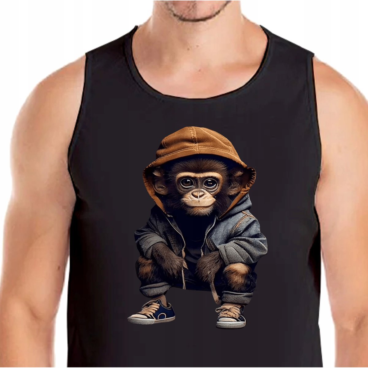 3246 TANK MAŁPA GORYL MAŁPKA DZIECKO S CZARNA