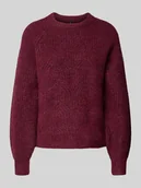 Swetry damskie - Sweter o kroju relaxed fit z dzianiny z dodatkiem wełny model ‘GILA’ - miniaturka - grafika 1