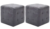 Pufy i podnóżki - Komplet dwóch szarych puf A2-T28 - miniaturka - grafika 1