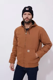 Kurtki i kamizelki sportowe męskie - Kurtka męska zimowa Carhartt Washed Duck Active Jacket brown - grafika 1