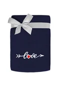 Ręczniki - Ręcznik 50x90 Love granatowy Haft Love bawełniany 450 g/m2 Faro - miniaturka - grafika 1
